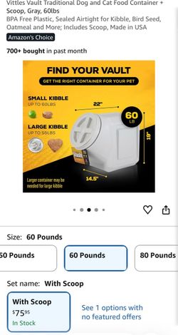 Gamma Vittles Vaults 60 lbs Container