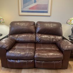 Leather Reclining Loveseat