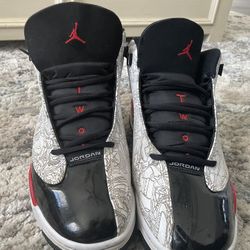 two3 dub zero black,red,white jordan   size 11-12