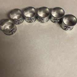 6 Fleur De Lis Napkin Rings Holder