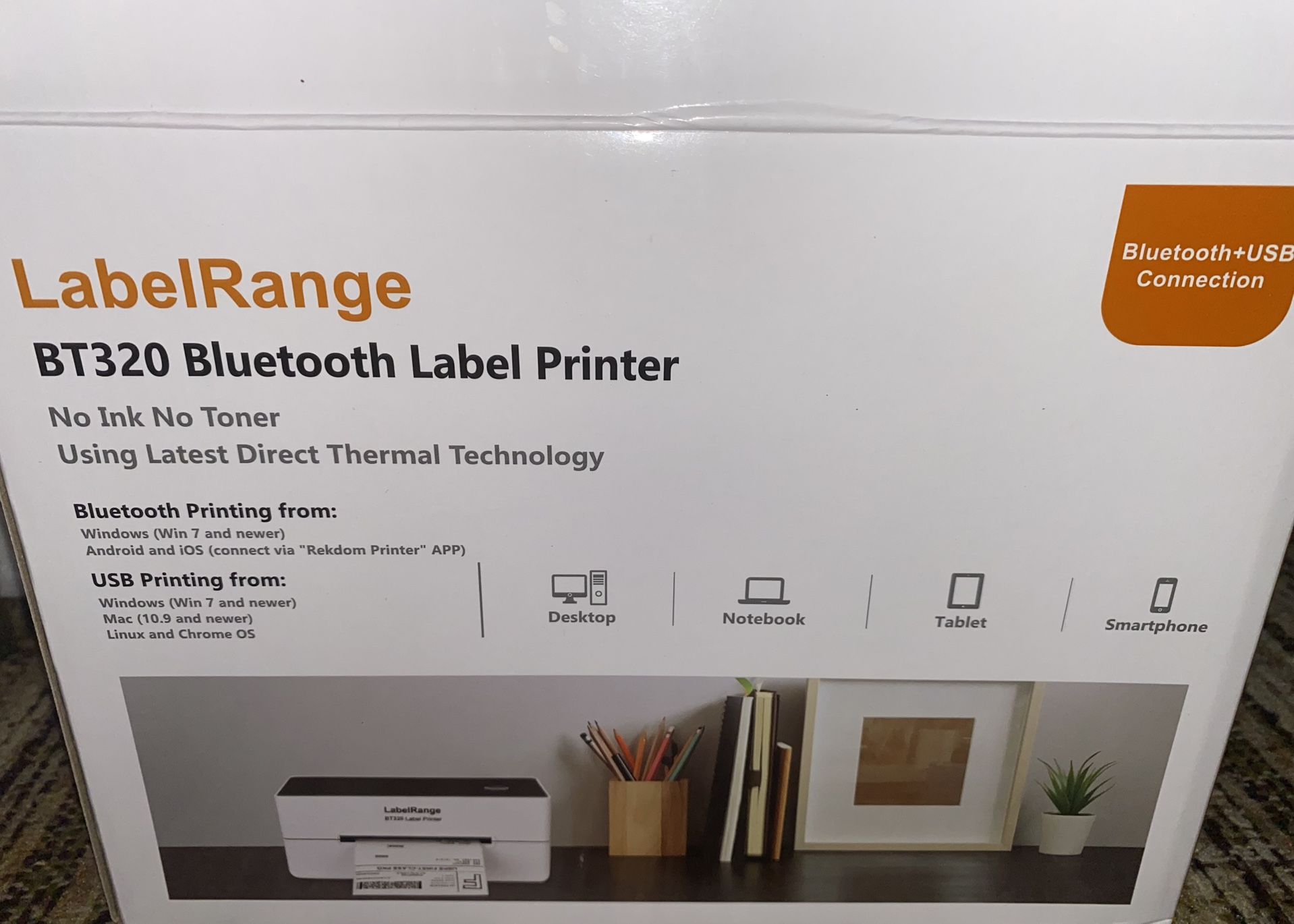 Bluetooth/USB label printer