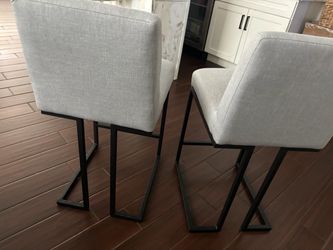 Modern Upholstered Bar Stools Set of 2