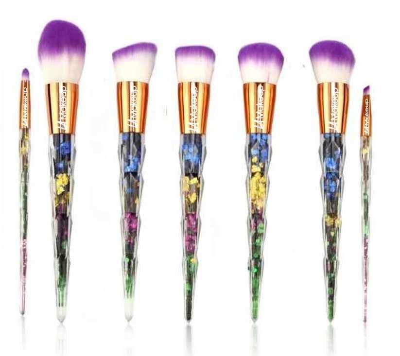 7 pcs colorful glitter makeup brush set. full of glitter Pro makeup brush set