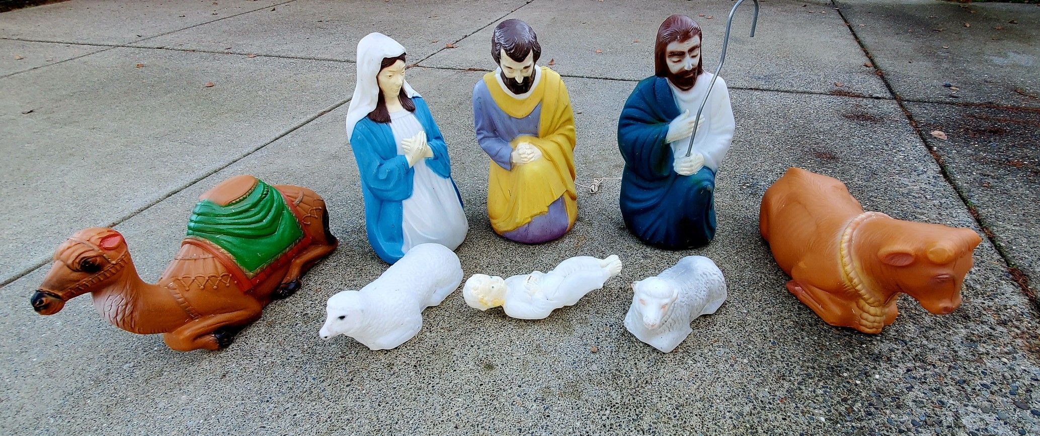 Christmas Nativity Blow Mold Holiday Yard Art Display - 8 Piece