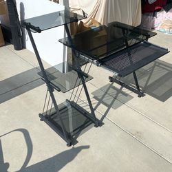 Black Glass Computer Desk 
