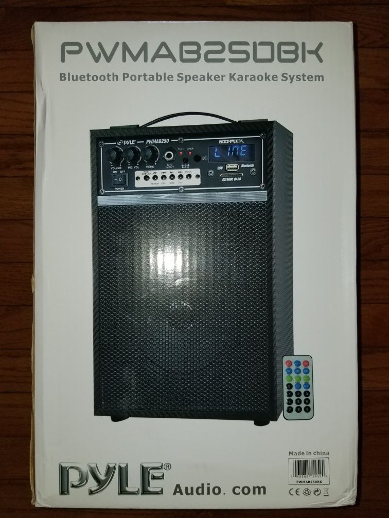 Pyle PWMABK 300-Watt Bluetooth 6.5" Portable PA Speaker System - New in Box