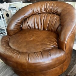 Vintage Leather Swivel Chair