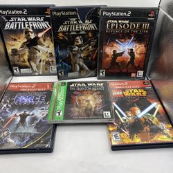 Sony PlayStation 2 Ps2 Game Lot Star Wars Lot Of 6 Games Tested