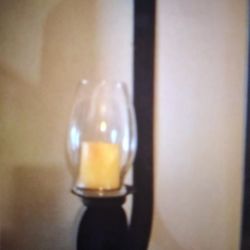 Aa2 CANDELABRO DE HIERRO CON CRISTAL