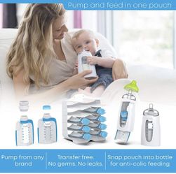 Kiinde Twist Universal Direct-Pump Feeding System Starter Kit for Leak-Free and Transfer-Free Breastmilk Collection, Freezing, Heating and Feeding, Ne