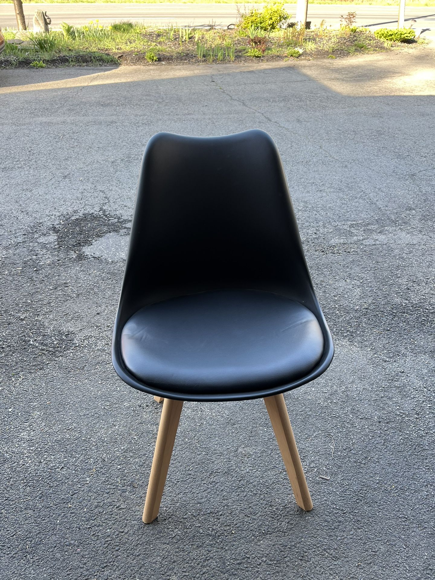 Chair with Leather Bottom Cushion