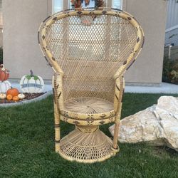 Vintage Wicker Peacock Chair 