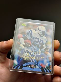 Wow 🤯!! 1995 Marshall Faulk Printer’s Proof – 1 of 499 – Rare HOF Card
