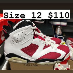 Jordan Retro 6s Size 12 Carmine 
