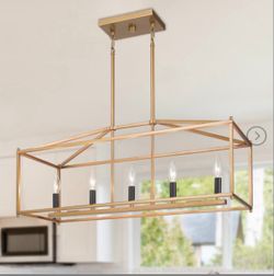 Large modern gold chandelier