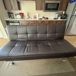 Faux leather 6 ft. Futon Sofa