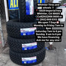 SET OF NEW TIRES 275/55R20 ATLANDER AT , INCLUDING MOUNTING AND BALANCING. ASK ME FOR ANY SIZE OR BRAND, WE HAVE THE BEST PRICES OF CALIFORNIA