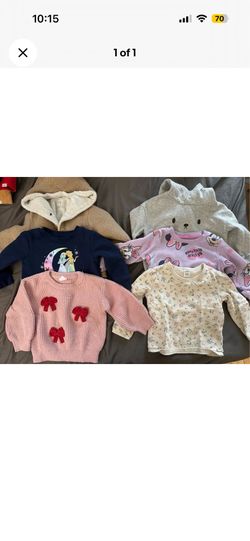 Lot of 6 Girls Sweaters Size 18- 24 Months And 2T