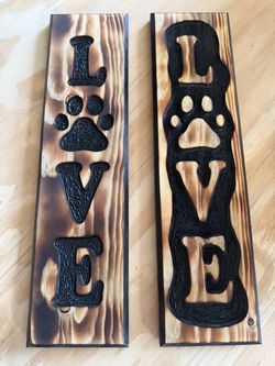 Carved wood plaques