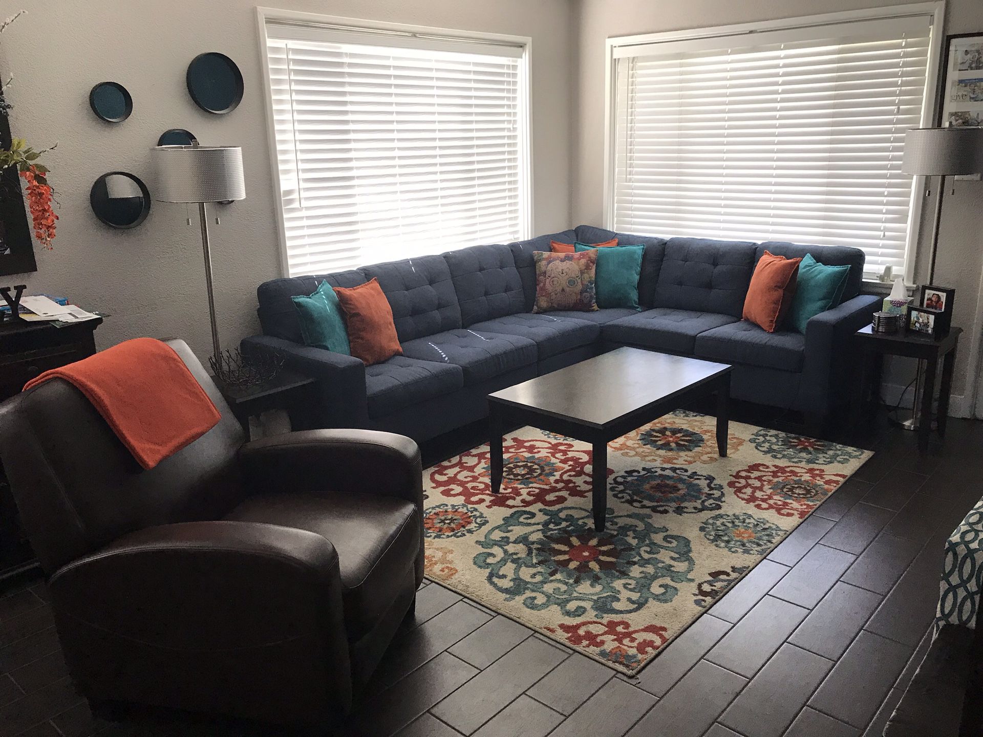 **PENDING** Blue Reversible Sectional