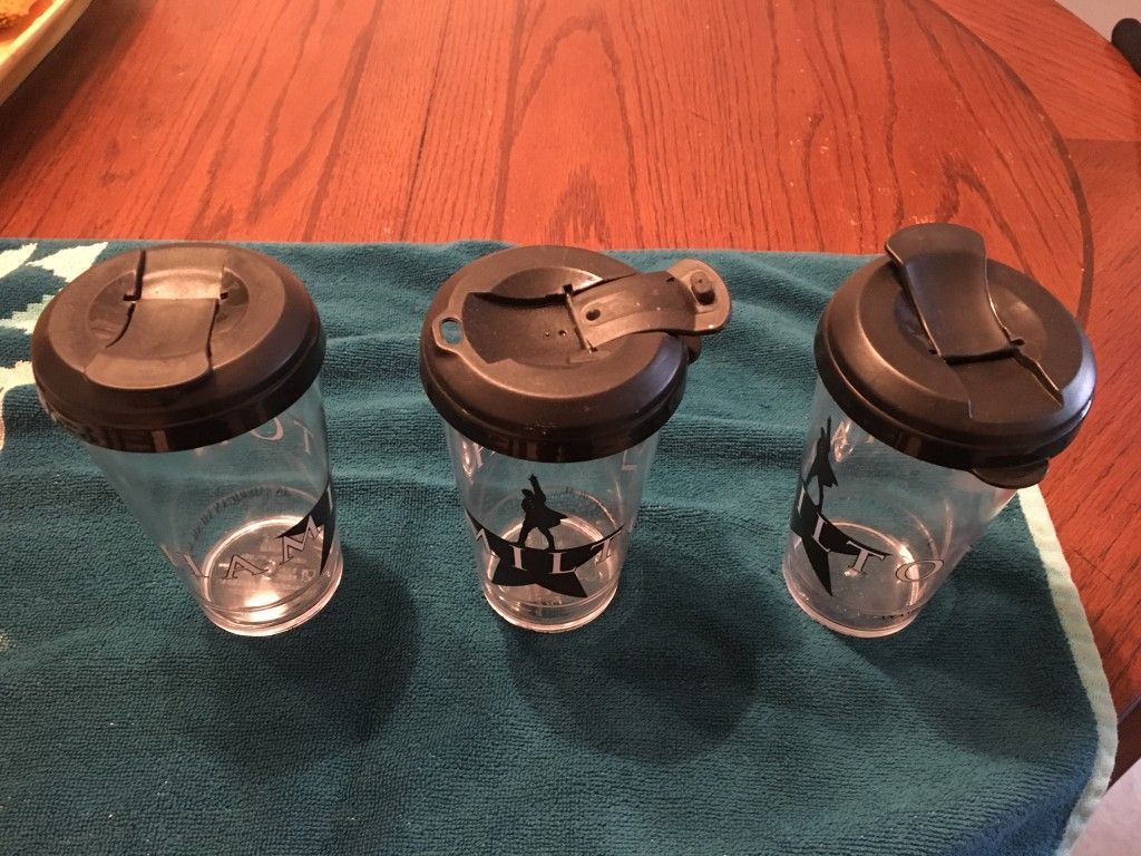 Broadway official Hamilton souvenir travel cups