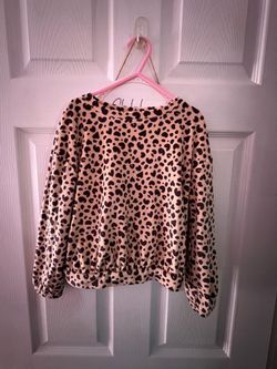 Leopard Print Fleece Pullover Top