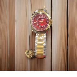 Men’s Large Red Face AJ wrist Watch New 