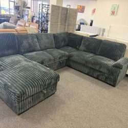 Sleeper Sectional In Corduroy