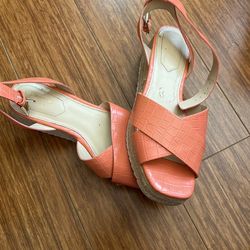 Orange-Woman Sandals size 8