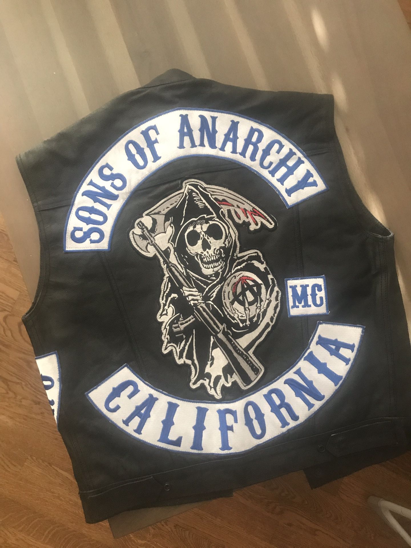 Sons of anarchy genuine leather vest gang California motorcycle club mc