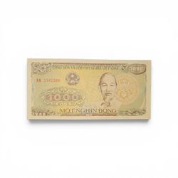 Vietnamese 1000 Dong Banknote. Vietnam Currency. Post Vietnam War Memorabilia