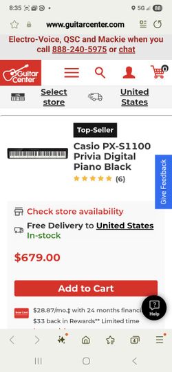 CASIO PIANO PX-S1100