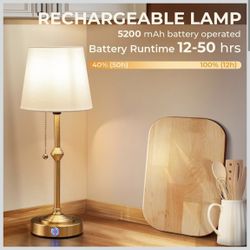  Rechargeable Table Lamp - Cordless Lamp for Living Room & Bedside Lamps for Nightstand, 3-Level Brightness Battery Powered LED Lamp forRetails $42.98