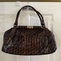 Vintage Italian Leather Alligator Crocodile Snakeskin Shoulder Bag Handbag