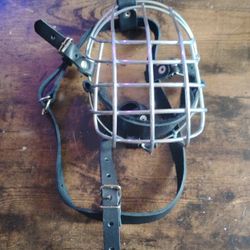 Basket Muzzle Adjustable Leather Strap For Large Dogs