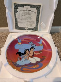 Four Aladdin Limited edition collector plates