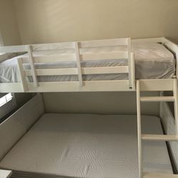 Leonel Twin Over Full Solid Wood Standard Bunk Bed by Andover Mills Baby & Kids With Mattresses Always In Protectors