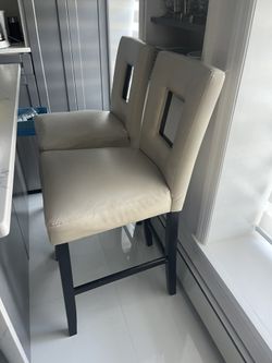 5 Leather High Chairs Real Leather And Wood Legs