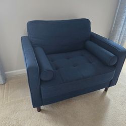 Mid Century Modern Blue Accent Chair