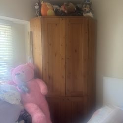 Pine Wood  Armoire – Spacious Storage