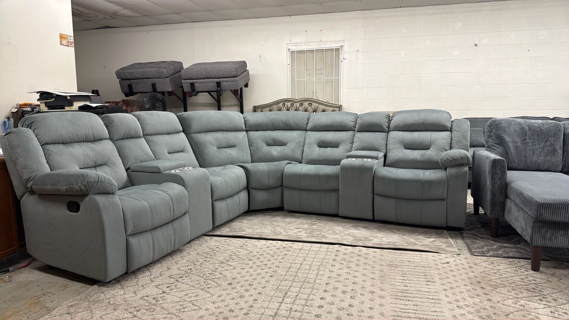 New Fabric Recliner Sectional Couch / Free Delivery /$0-$50 Down