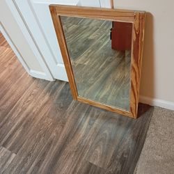 Wall-Mounted Mirror, 32"LX22"WX2"T, Mirror w/Wooden Frame