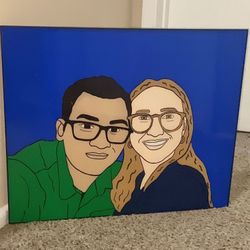 Glass Paintings, Friends, Family, Pets, Anime & Cartoon Portraits Available. LOCATED IN COVINA