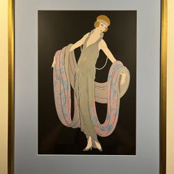 1995 Art Deco Erte AKA Romain Tirtoff "Gala" Offset Lithograph Framed Print
