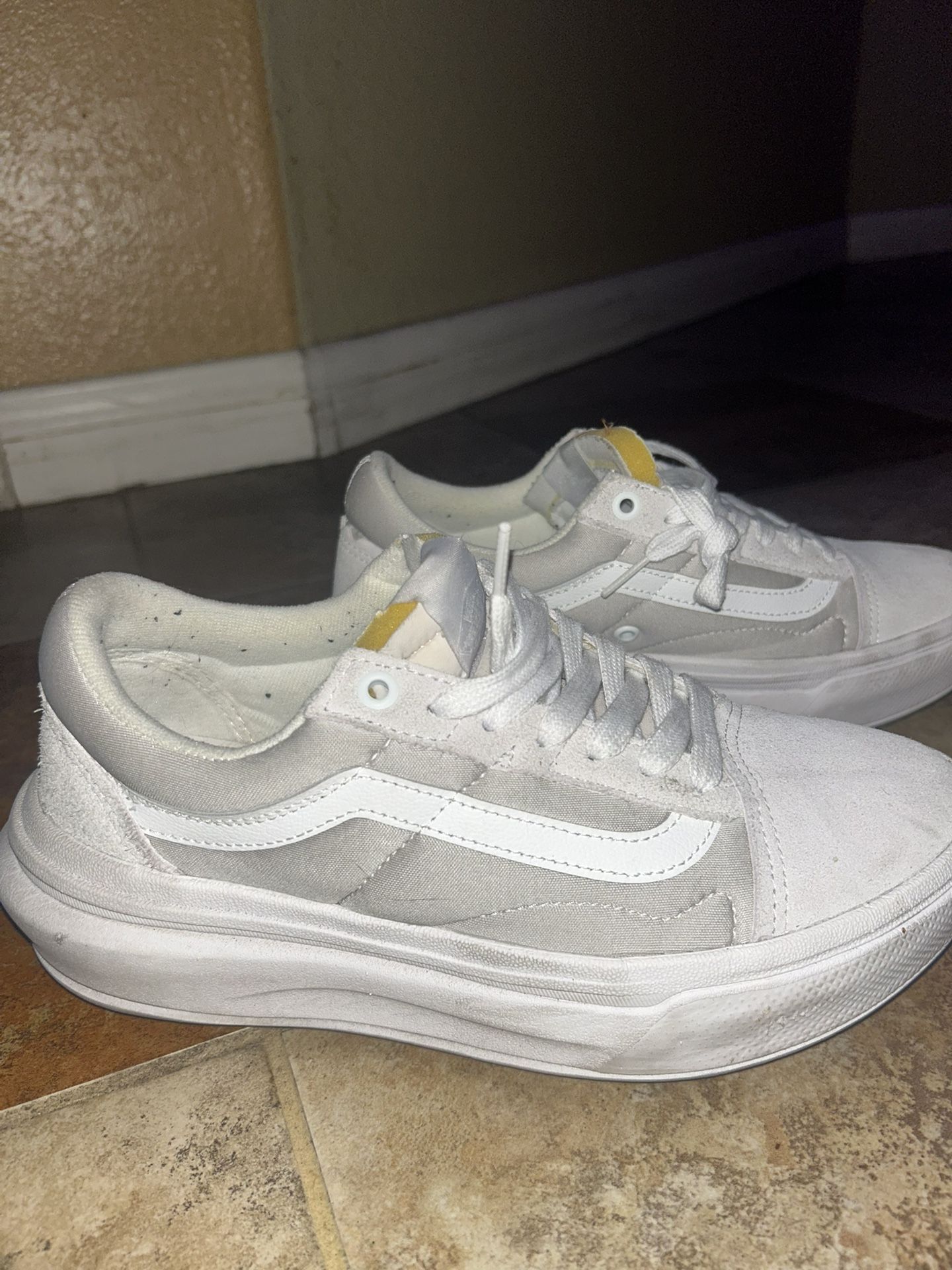 White Old Skool Vans 