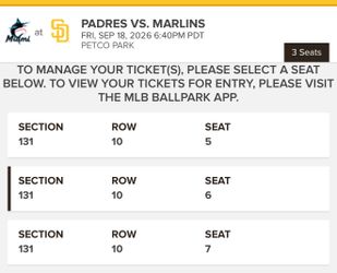 Padres vs Marlins- Friday, September 18- PARTY AT THE PARK