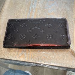 Monogram Vernis Zippy Long Wallet Brown Leather