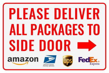 🚚 Package Delivery Sign – Right Arrow – 12” x 8”