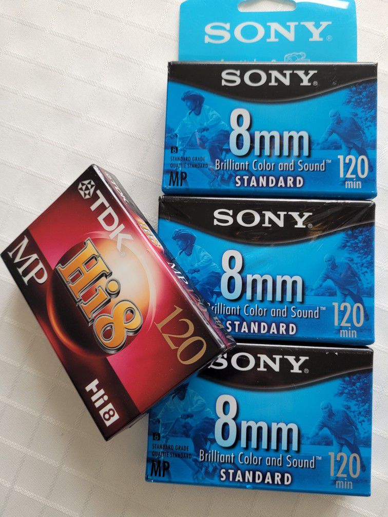 3 Sony, 1TDK 8mm Video Tape New $15