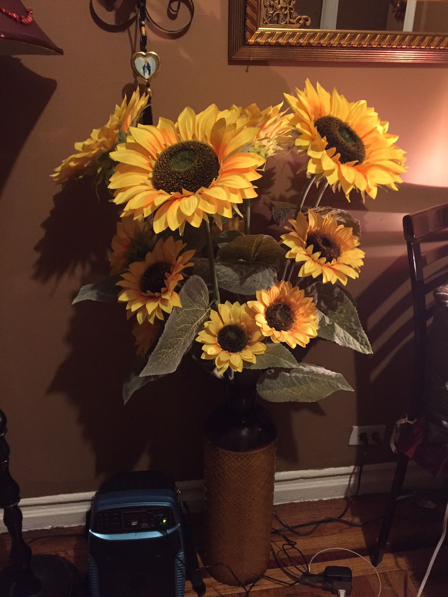 Sun flowers with vase